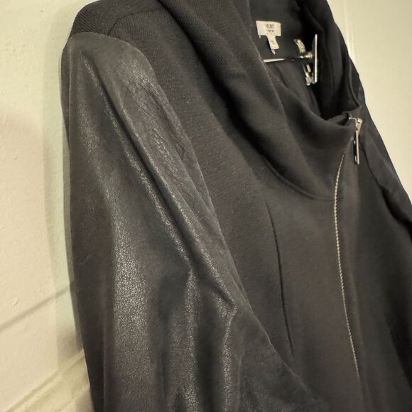 Helmut Lang Women's Hooded Shell Jacket - L Black Moto / Bomber, wool leather - Picture 7 of 13